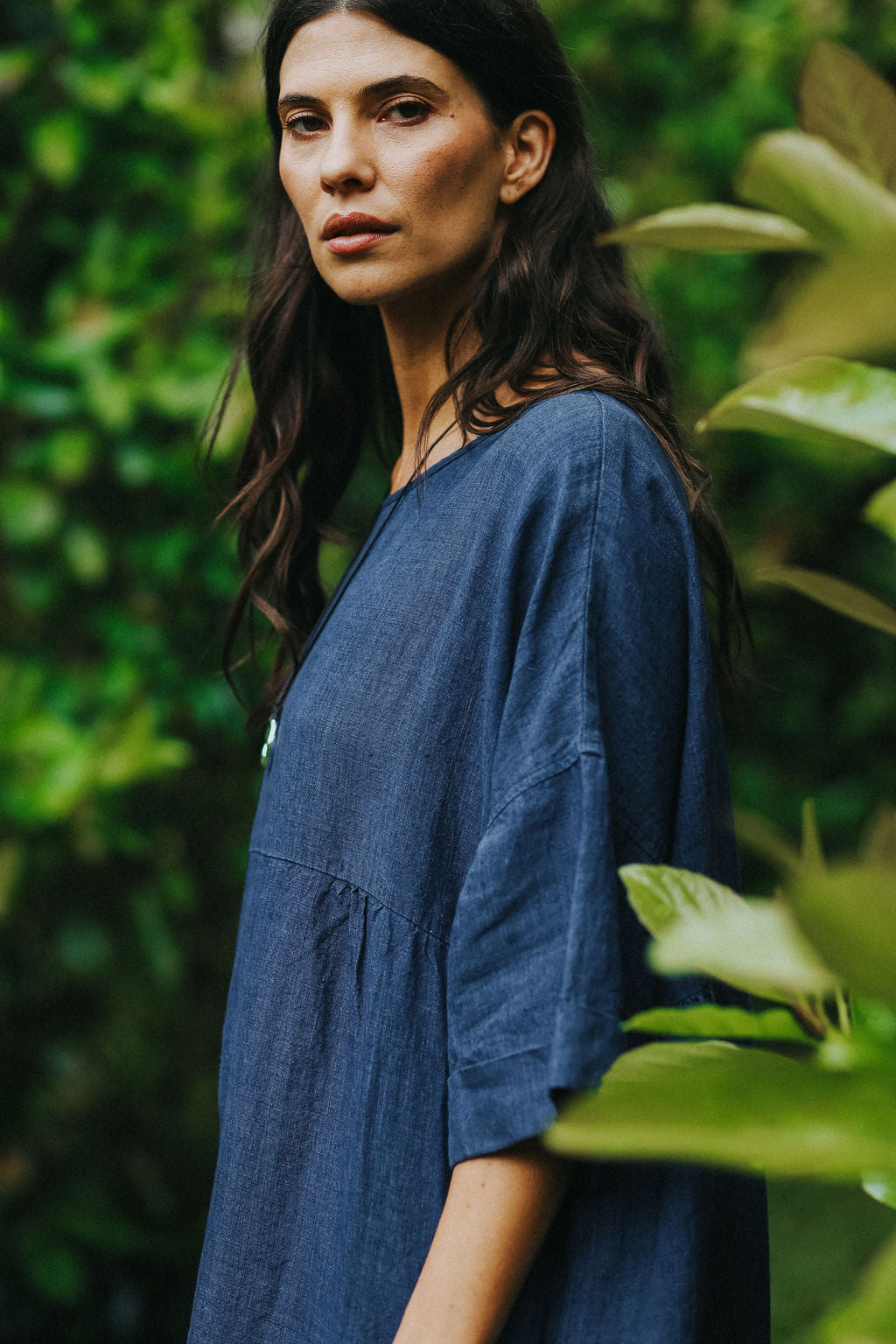 Montaigne Noa Indigo Linen Dress11