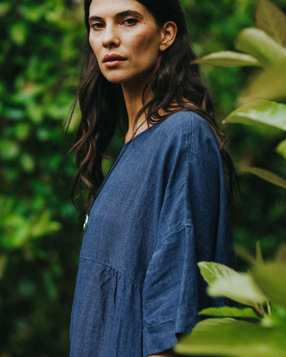 Montaigne Noa Indigo Linen Dress11