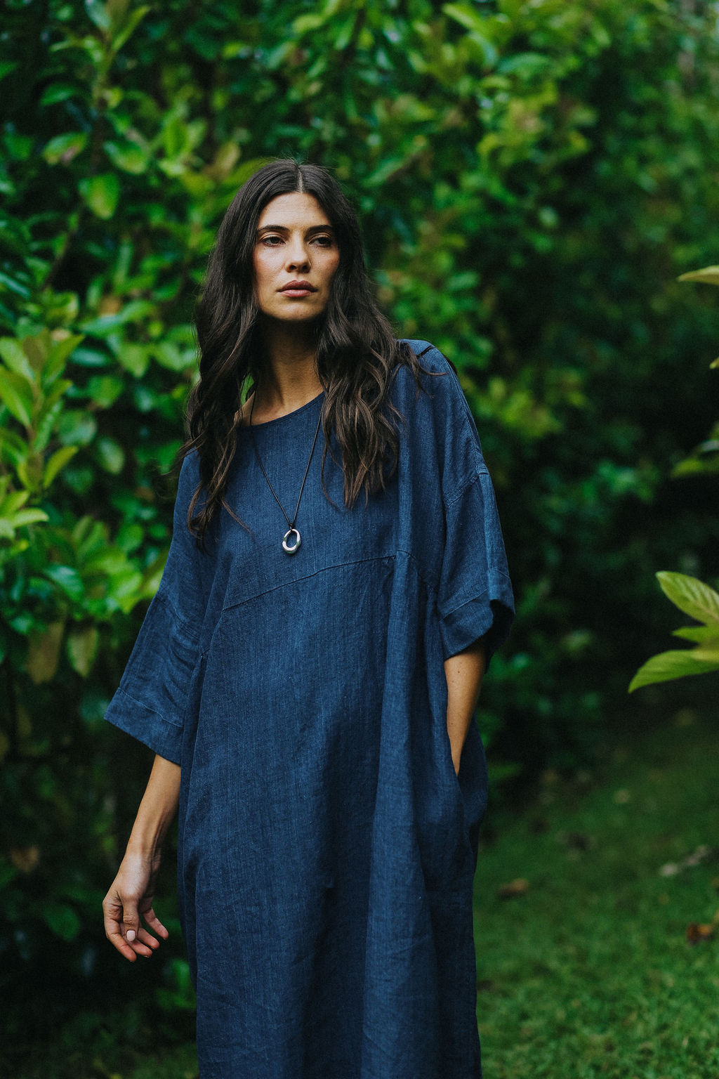 Montaigne Noa Indigo Linen Dress12