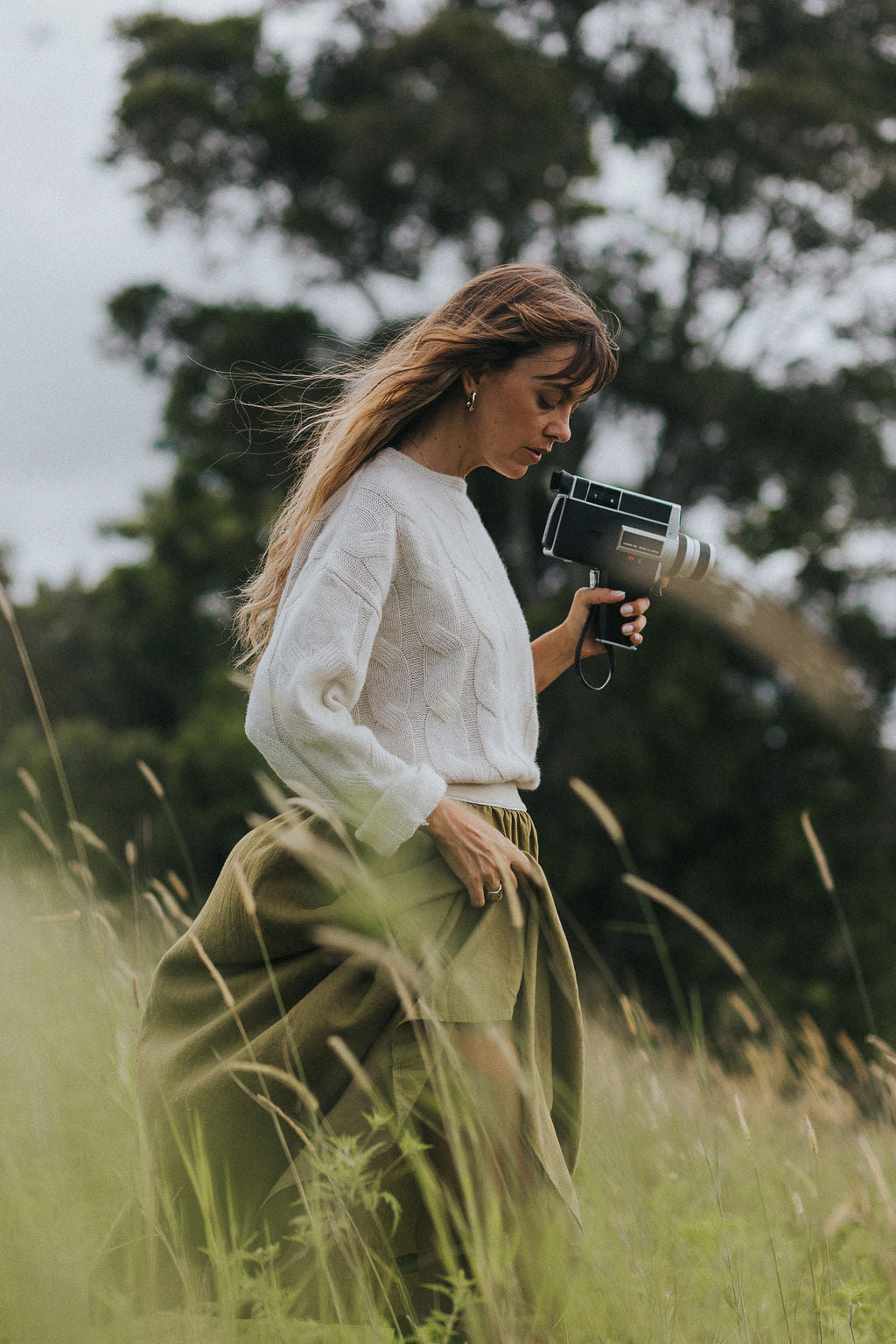 Montaigne NZ Lambswool Cable Knit Ivory Melange4