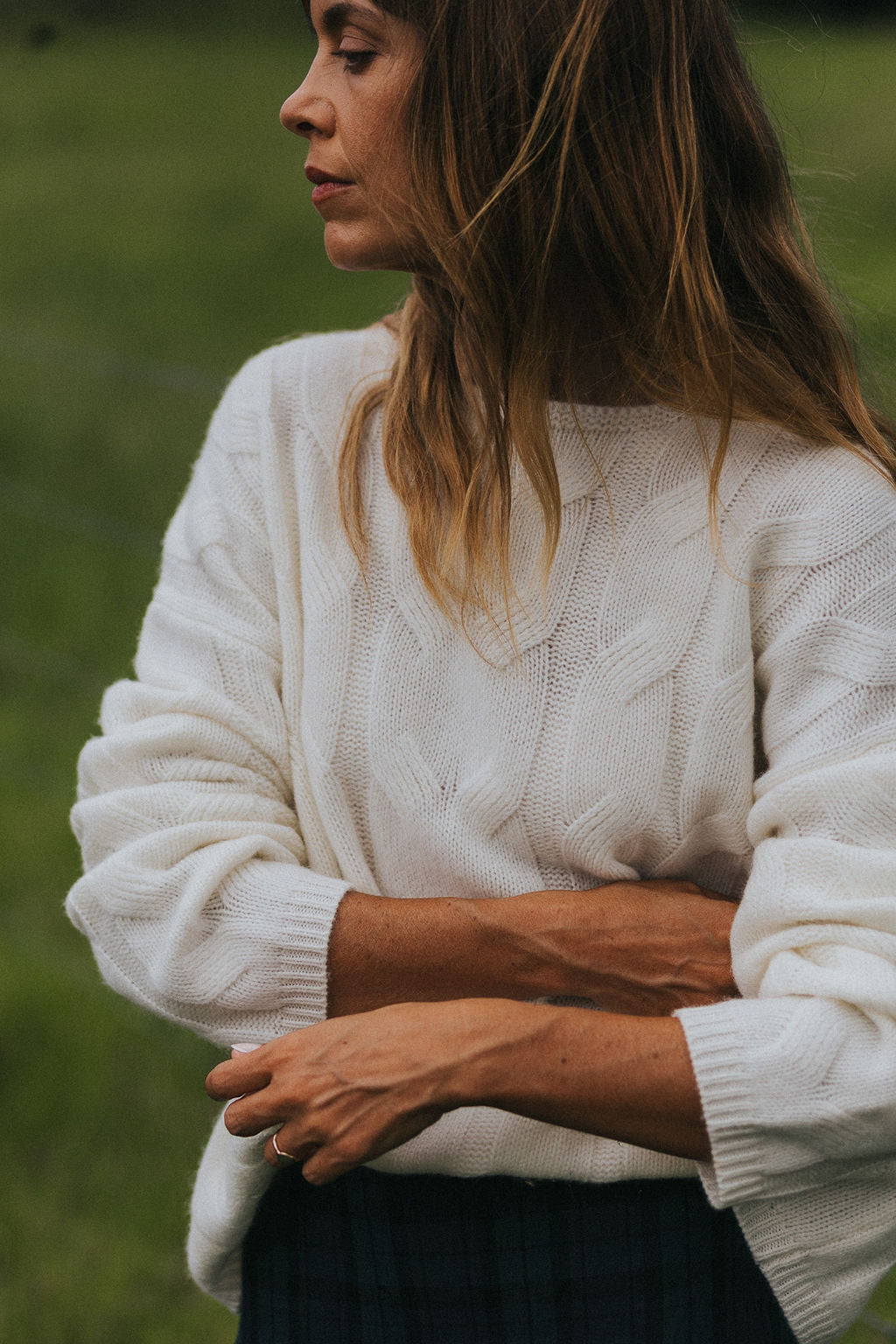 Montaigne NZ Lambswool Cable Knit Milk4