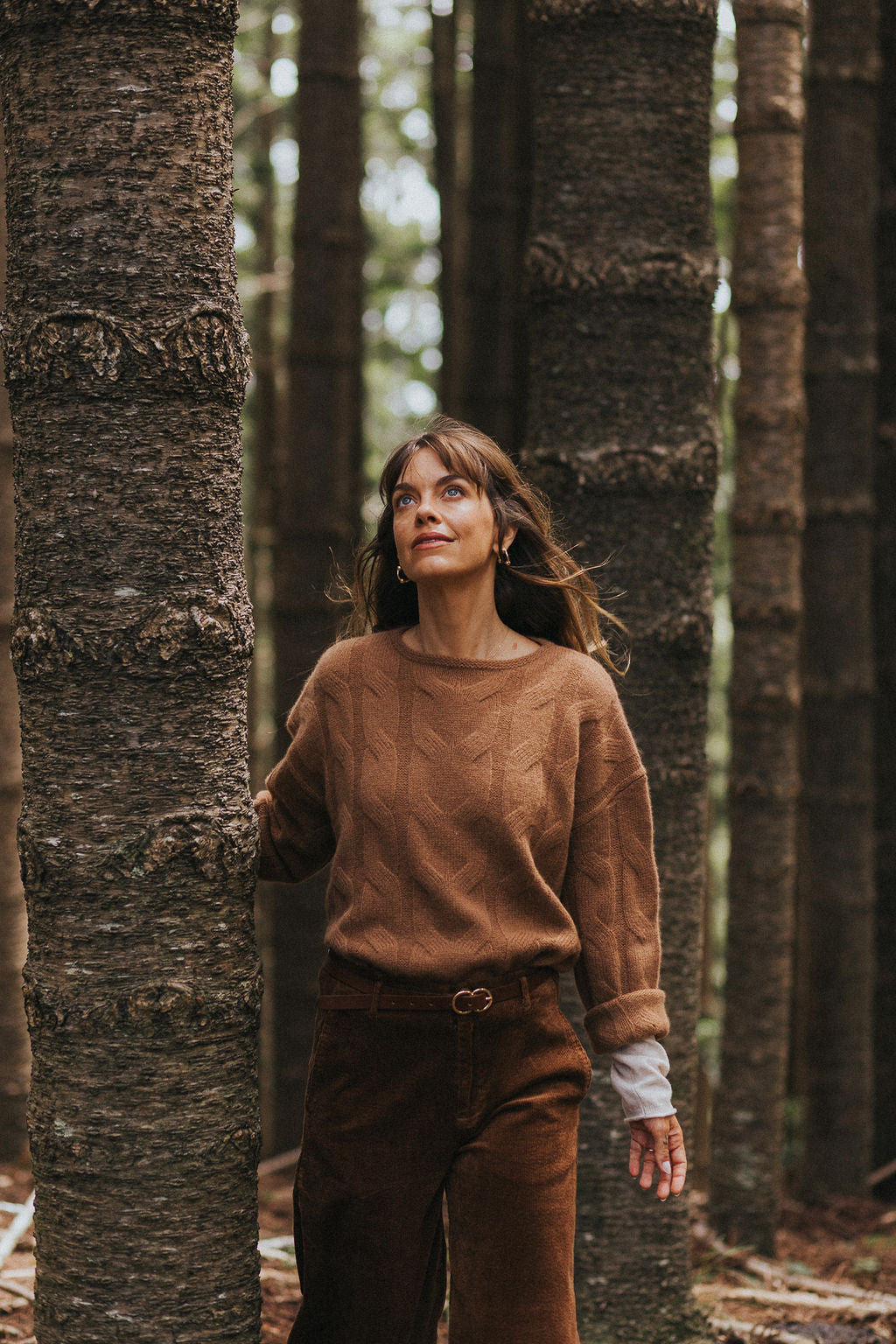 Montaigne NZ Lambswool Cable Knit Tobacco4