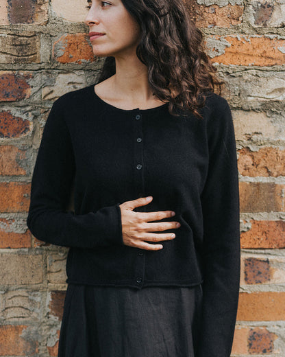 NZ Lambswool Cropped Cardigan