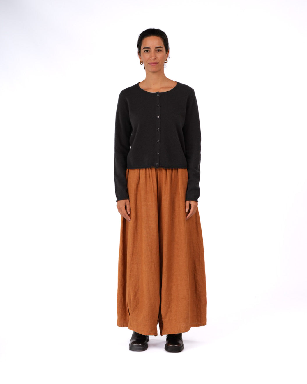 Montaigne NZ Lambswool Cropped Cardigan Deep Indigo