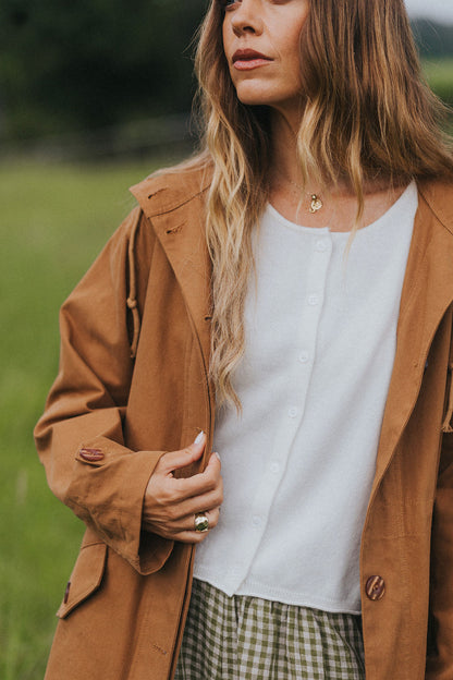 Montaigne NZ Lambswool Cropped Cardigan Milk7