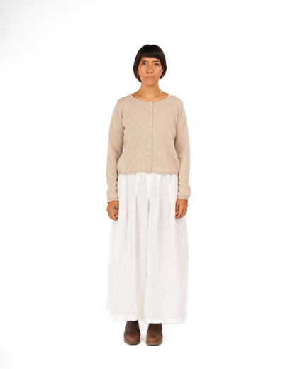 Montaigne NZ Lambswool Cropped Cardigan Oatmeal