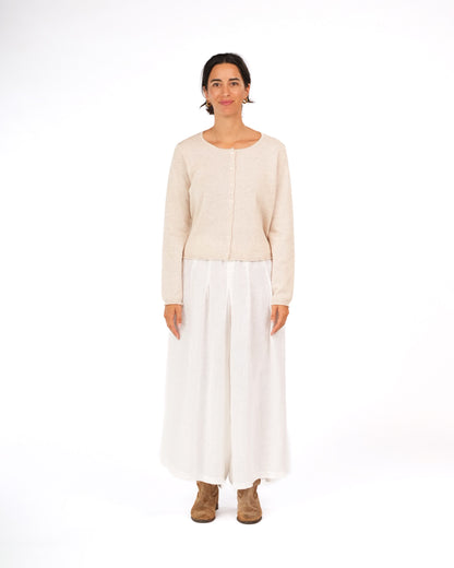 Montaigne NZ Lambswool Cropped Cardigan Soft Rose5