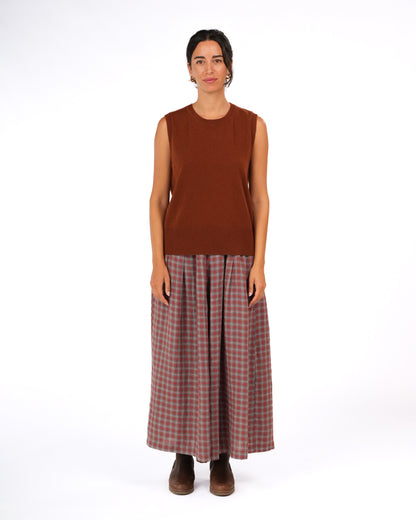 Montaigne NZ Lambswool Oversized Vest Chestnut