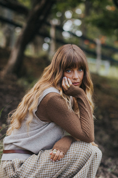 Montaigne NZ Lambswool Oversized Vest Oatmeal5