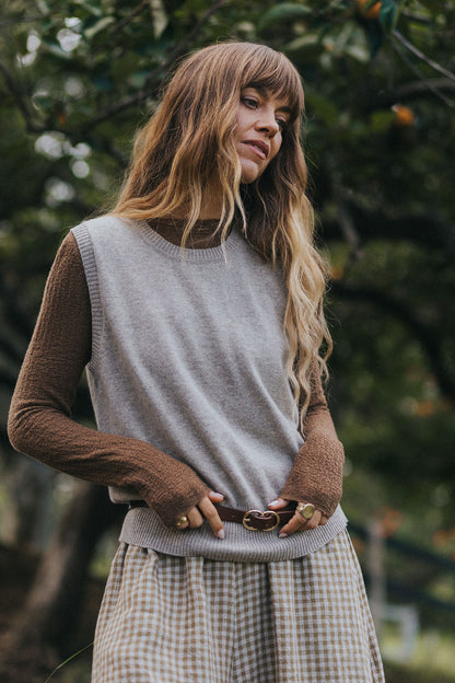 Montaigne NZ Lambswool Oversized Vest Oatmeal7