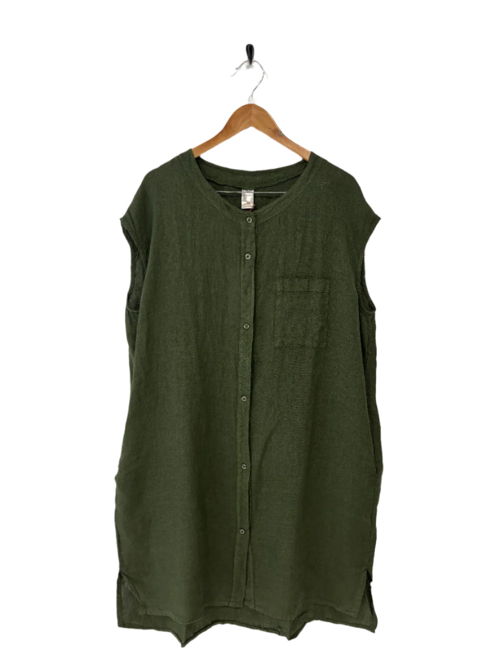Montaigne Ocèane Linen Dress Forest Green