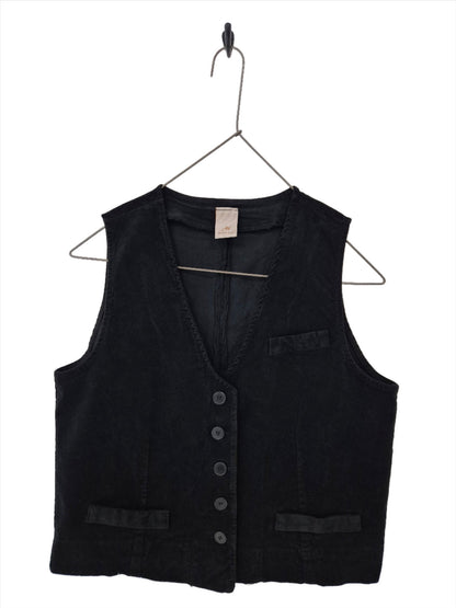 Montaigne Odette Velvet Vest Black
