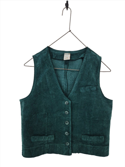 Montaigne Odette Velvet Vest Teal