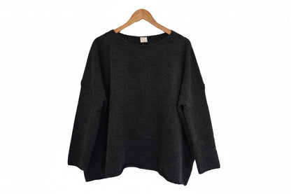 Montaigne Olivia 100% New Zealand Lambswool Jumper Charcoal
