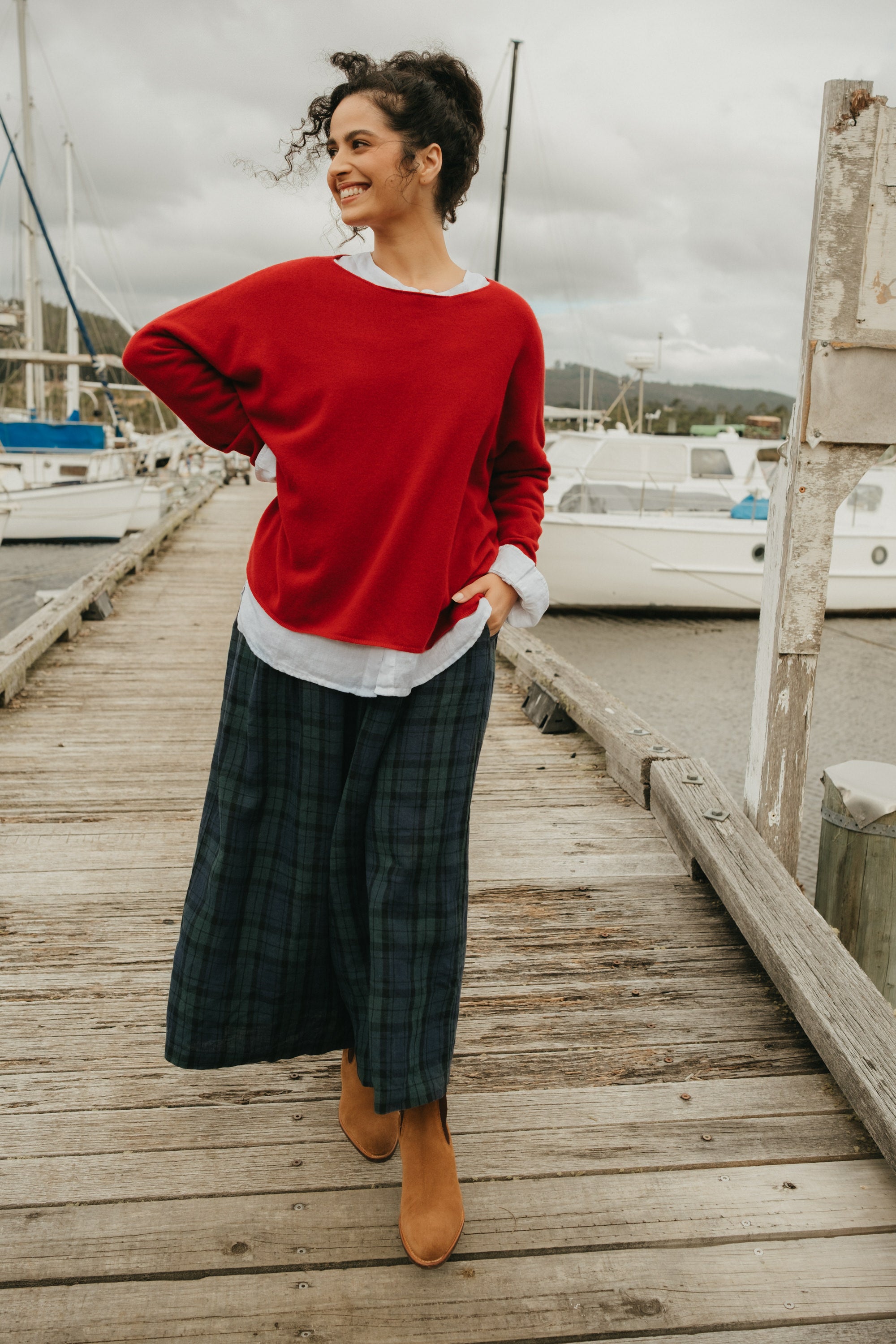 Montaigne Olivia 100% New Zealand Lambswool Jumper Red2