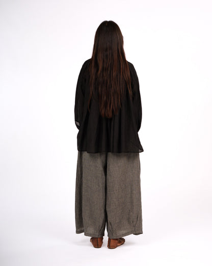 Montaigne Palma Cotton Silk Long Sleeve Blouse Black3