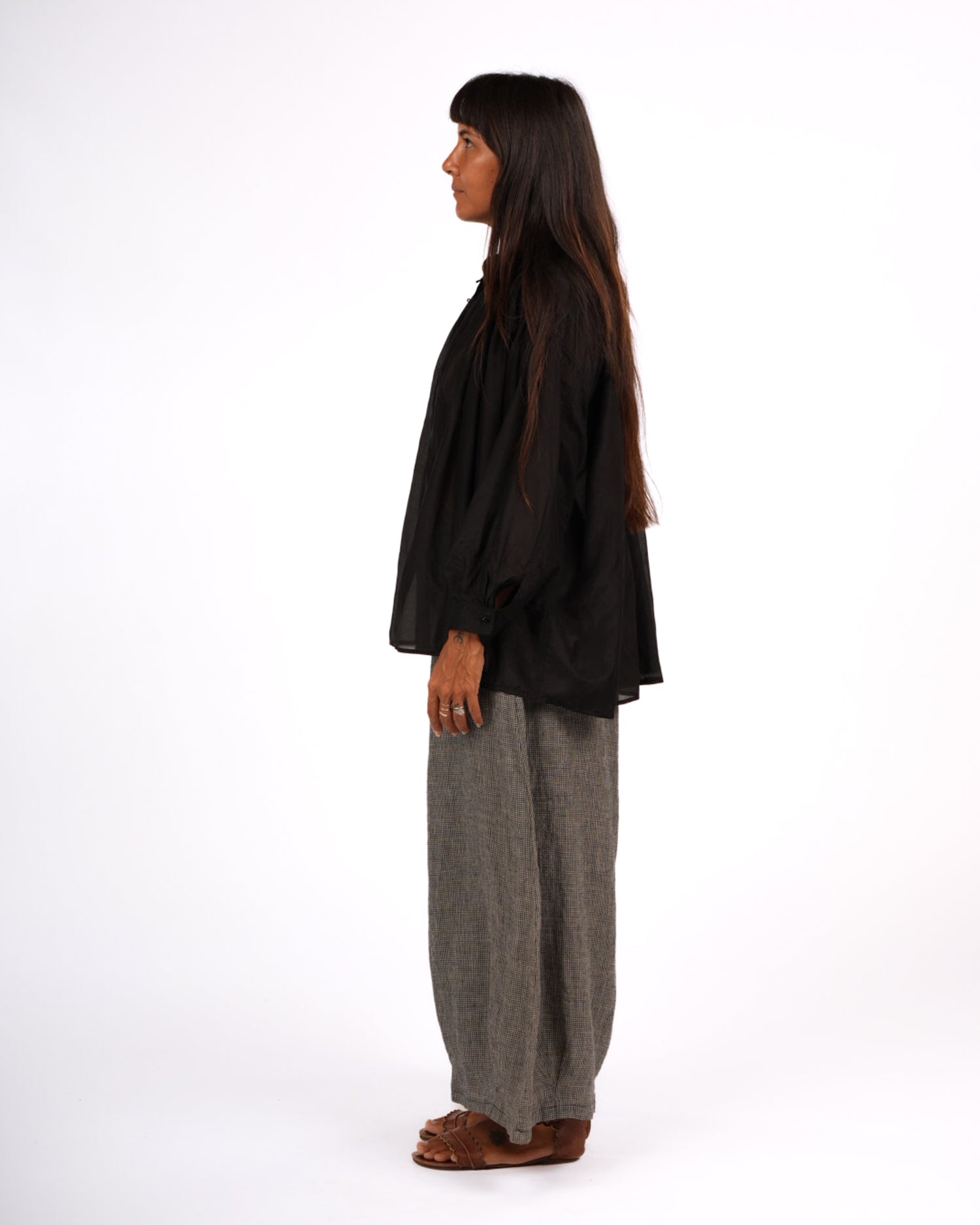 Montaigne Palma Cotton Silk Long Sleeve Blouse Black4