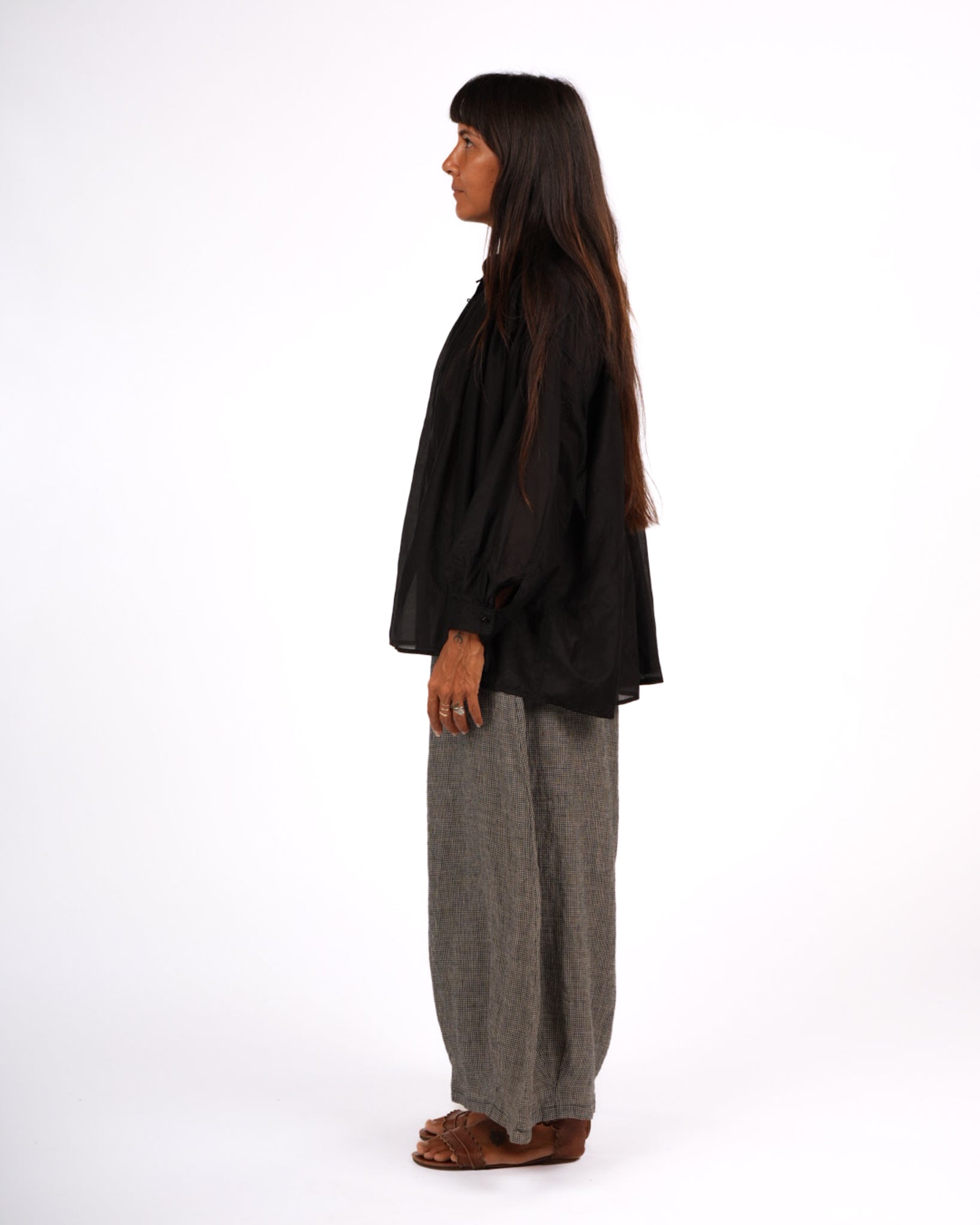 Montaigne Palma Cotton Silk Long Sleeve Blouse Black4