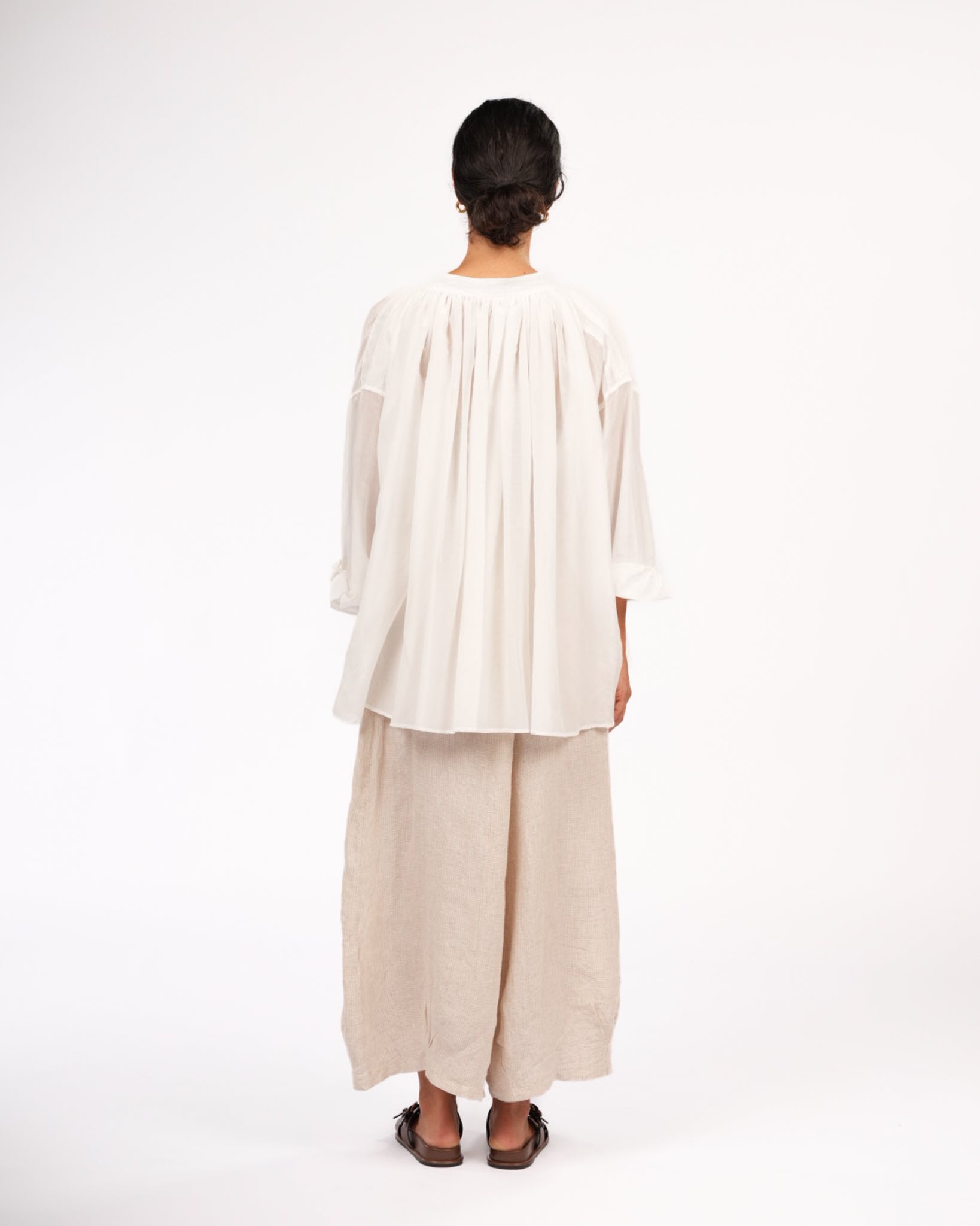 Montaigne Palma Cotton Silk Long Sleeve Blouse White5