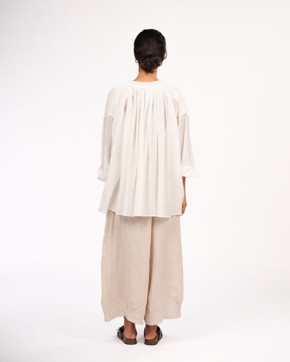 Montaigne Palma Cotton Silk Long Sleeve Blouse White5