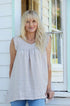 Montaigne Papillon Linen Sleeveless Top Natural
