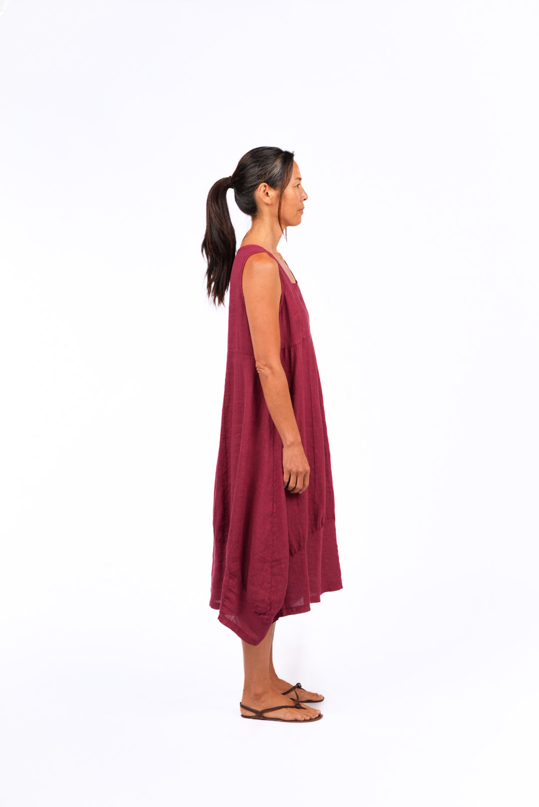 Montaigne Paris Anais Linen Pinafore Dress Barn Red