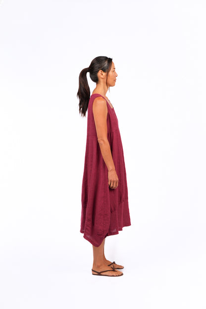 Montaigne Paris Anais Linen Pinafore Dress Barn Red