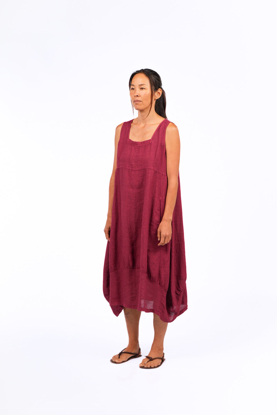 Montaigne Paris Anais Linen Pinafore Dress Barn Red4