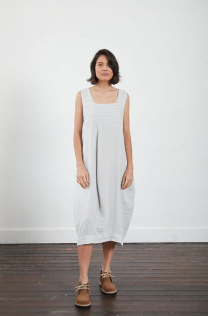 Montaigne Aurelie Casual Linen Dress Silver