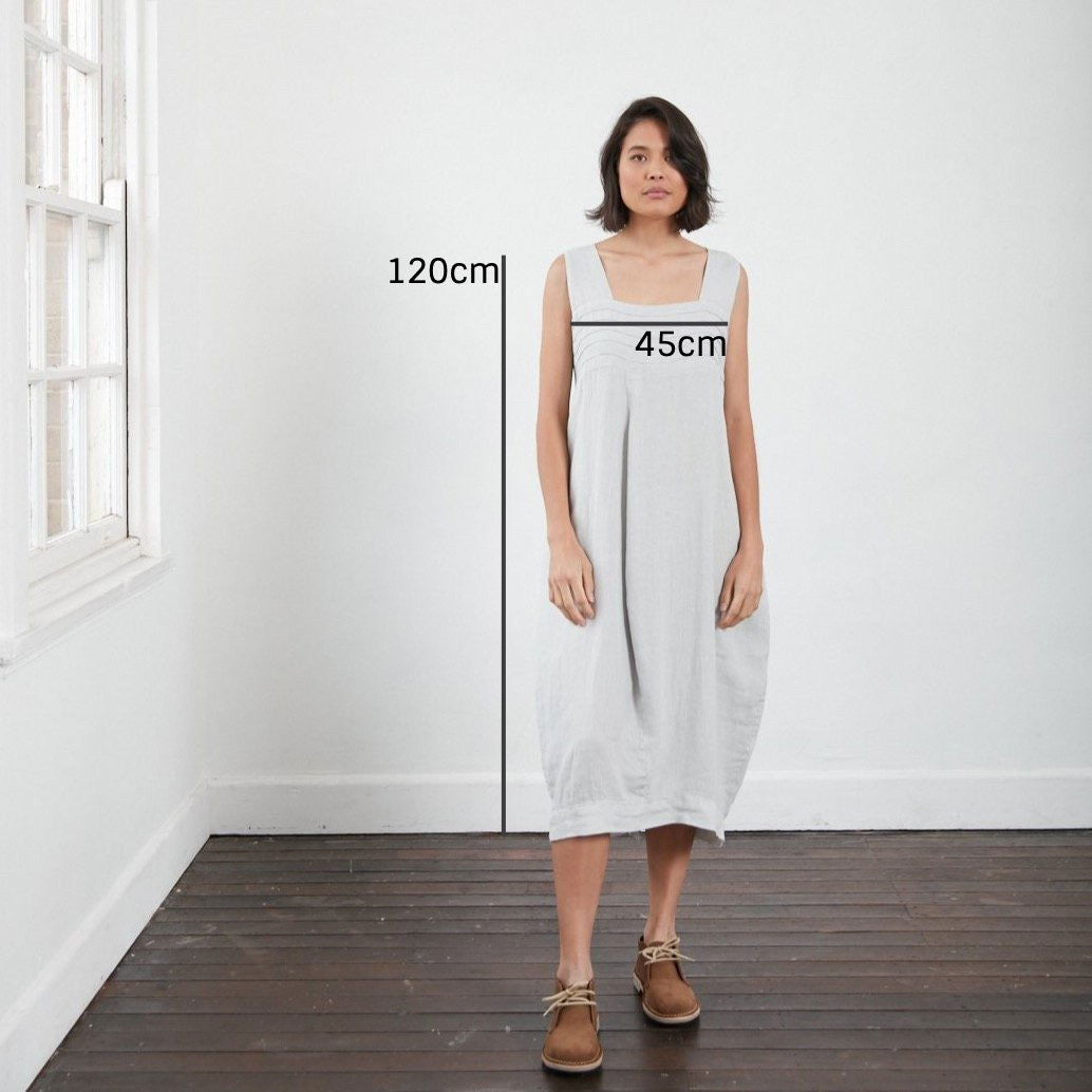 Montaigne Aurelie Casual Linen Dress Silver3