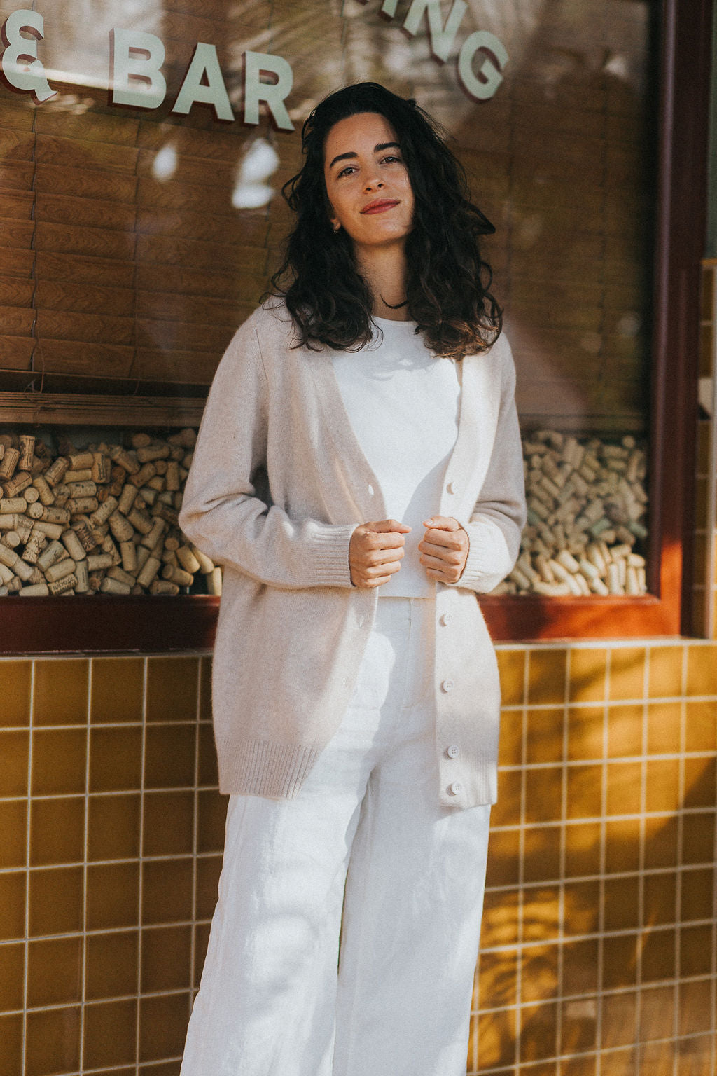 Montaigne Patou Pure Lambswool Cardigan Light Oat