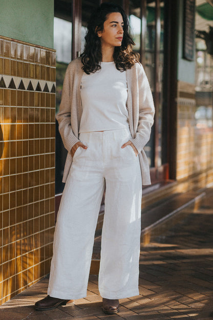 Montaigne Patou Pure Lambswool Cardigan Light Oat