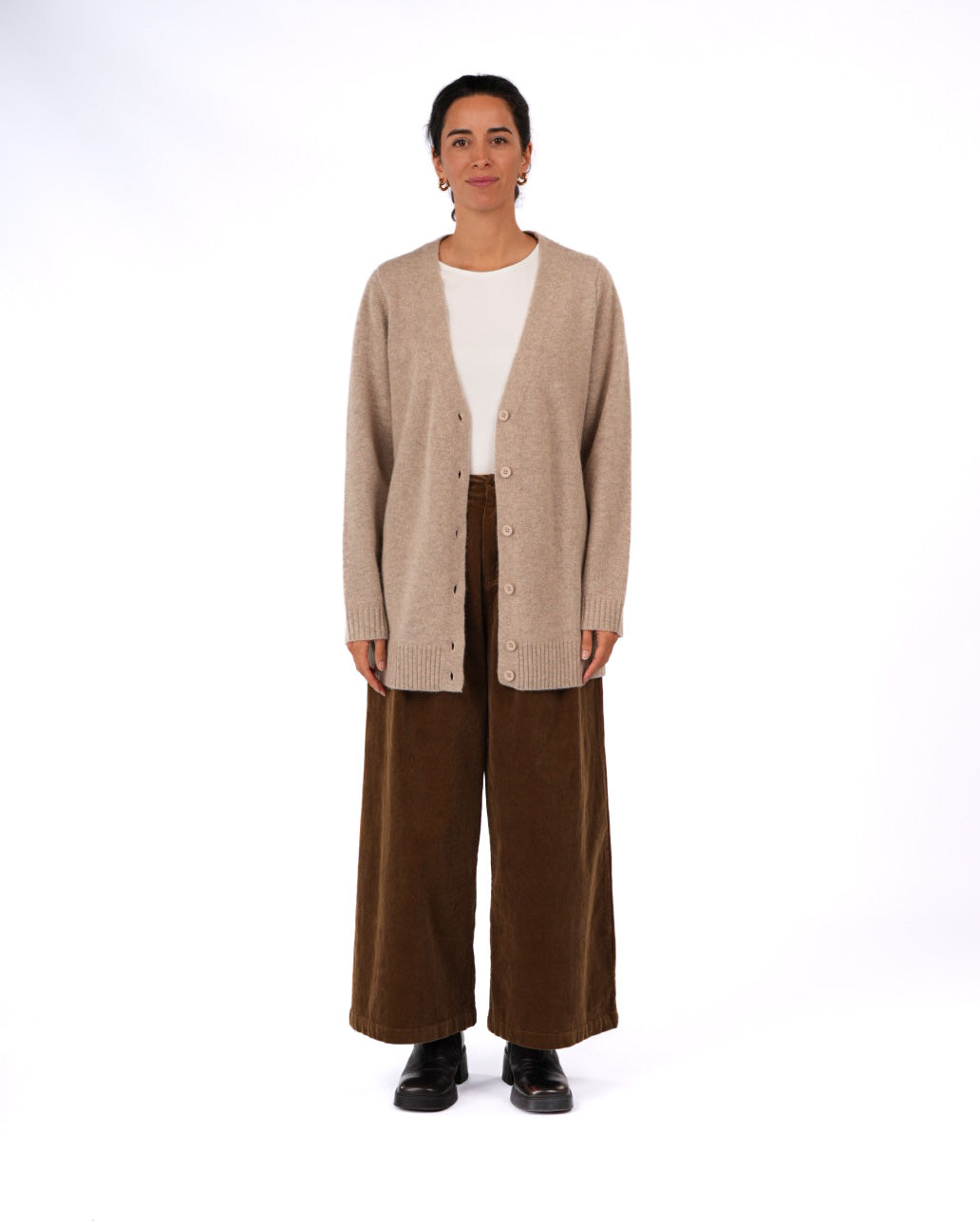 Montaigne Patou Pure Lambswool Cardigan Oatmeal