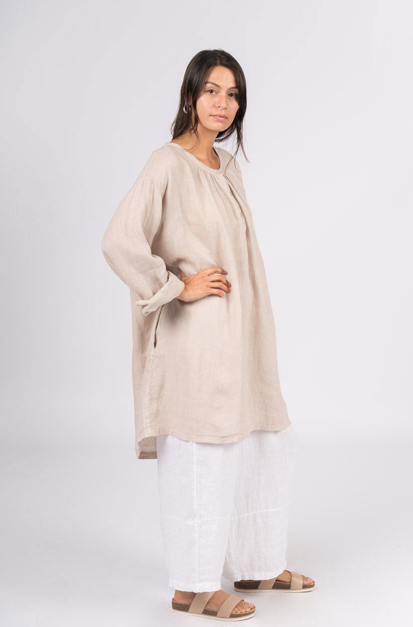 Montaigne Paysanne Oversized Linen Shirt Natural