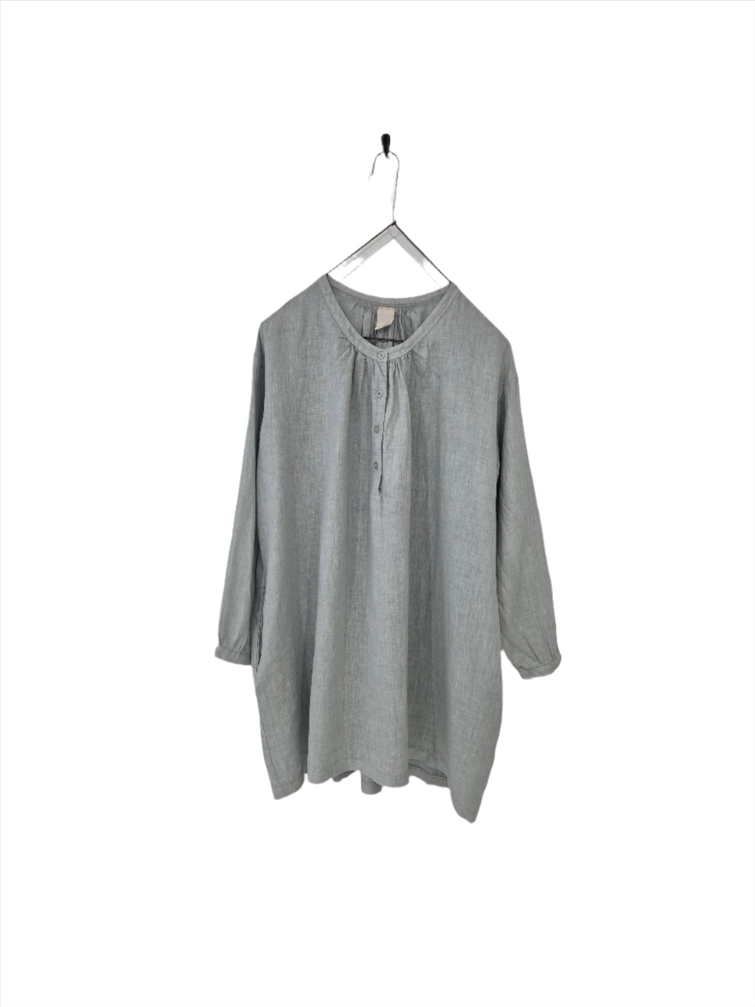 Montaigne Paysanne Oversized Linen Shirt Silver 