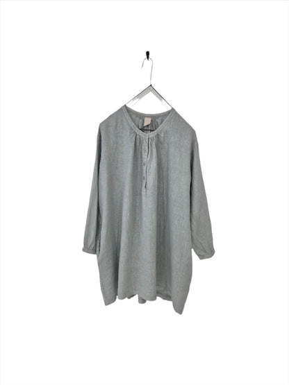 Montaigne Paysanne Oversized Linen Shirt Silver 