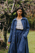 Montaigne Peter Pan Collar Linen Coat in Indigo