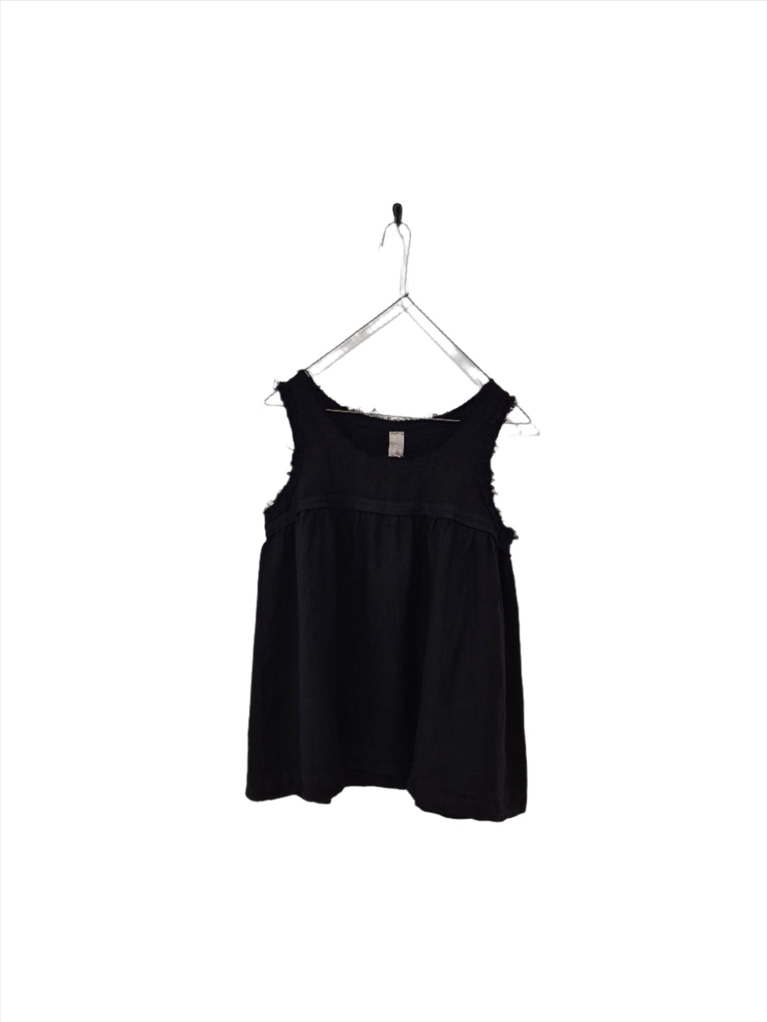 Montaigne Pur Frayed Singlet Top in Linen Black