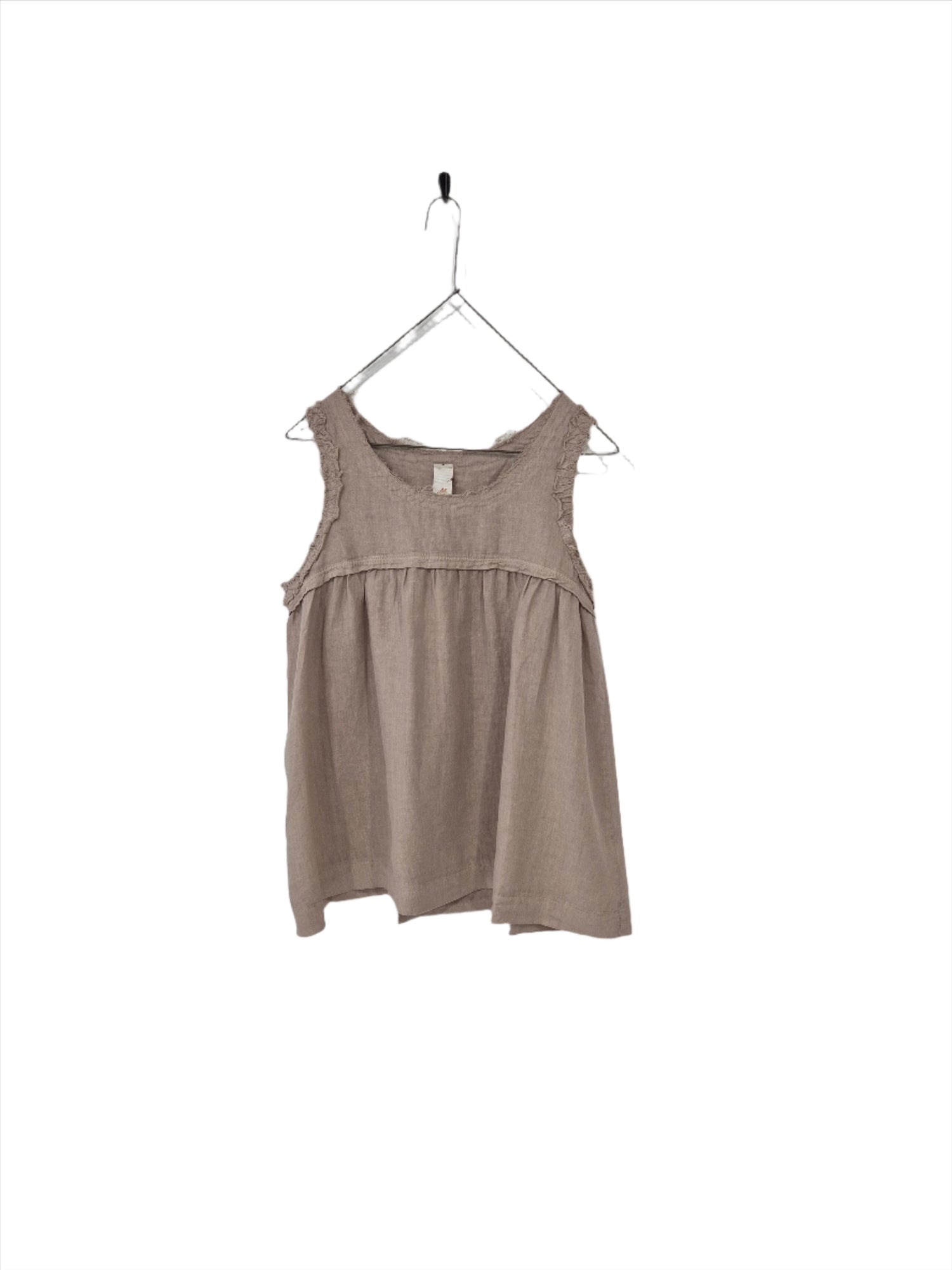 Montaigne Pur Frayed Singlet Top in Linen Natural