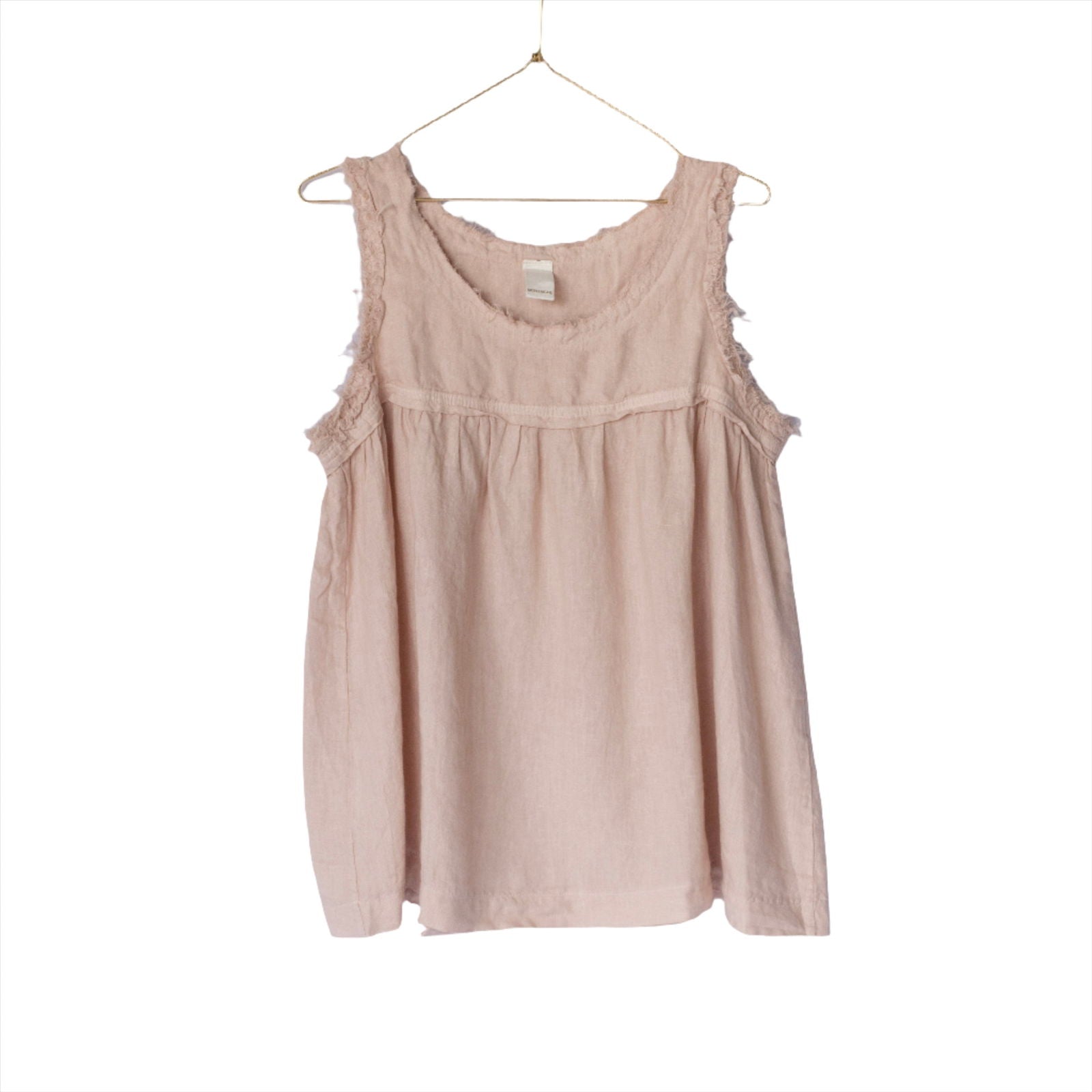 Montaigne Pur Frayed Singlet Top in Linen Rose