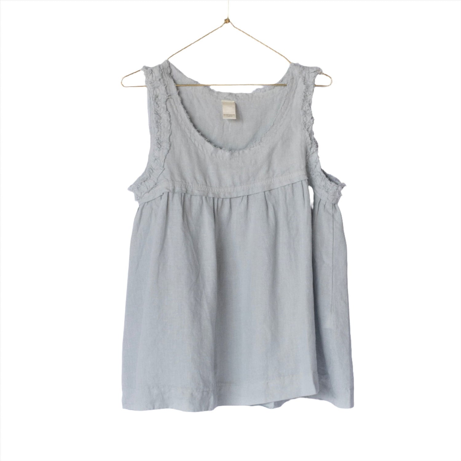 Montaigne Pur Frayed Singlet Top in Linen Silver