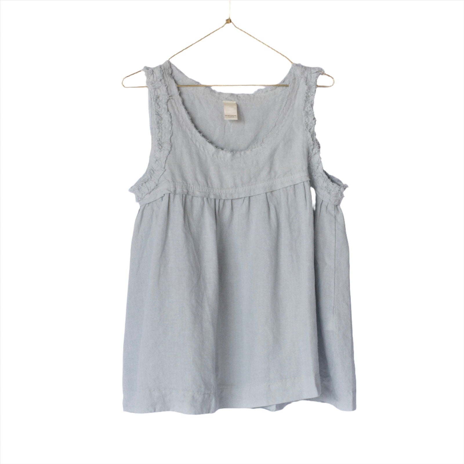 Montaigne Pur Frayed Singlet Top in Linen Silver
