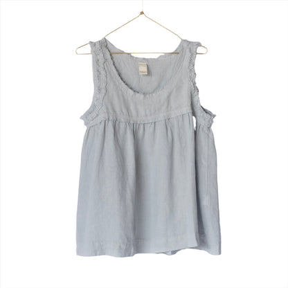 Montaigne Pur Frayed Singlet Top in Linen Silver