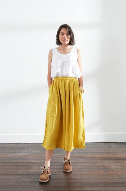 Montaigne Pur Frayed Singlet Top in Linen White