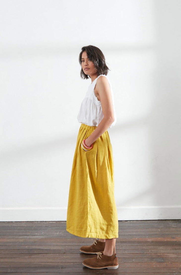 Montaigne Pur Frayed Singlet Top in Linen White1