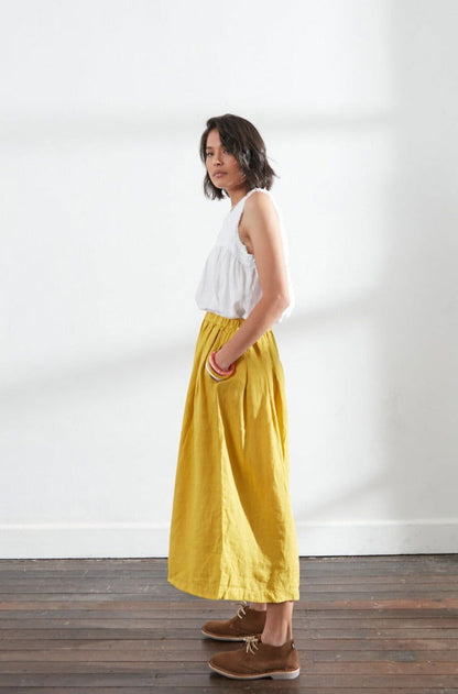 Montaigne Pur Frayed Singlet Top in Linen White1