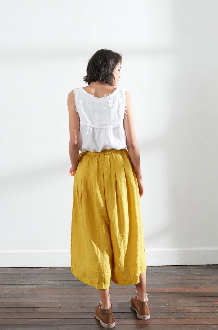 Montaigne Pur Frayed Singlet Top in Linen White2