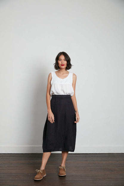 Montaigne Pur Frayed Singlet Top in Linen White3