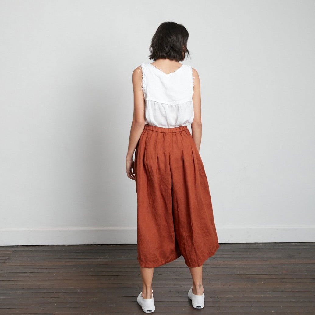 Montaigne Pur Frayed Singlet Top in Linen White7