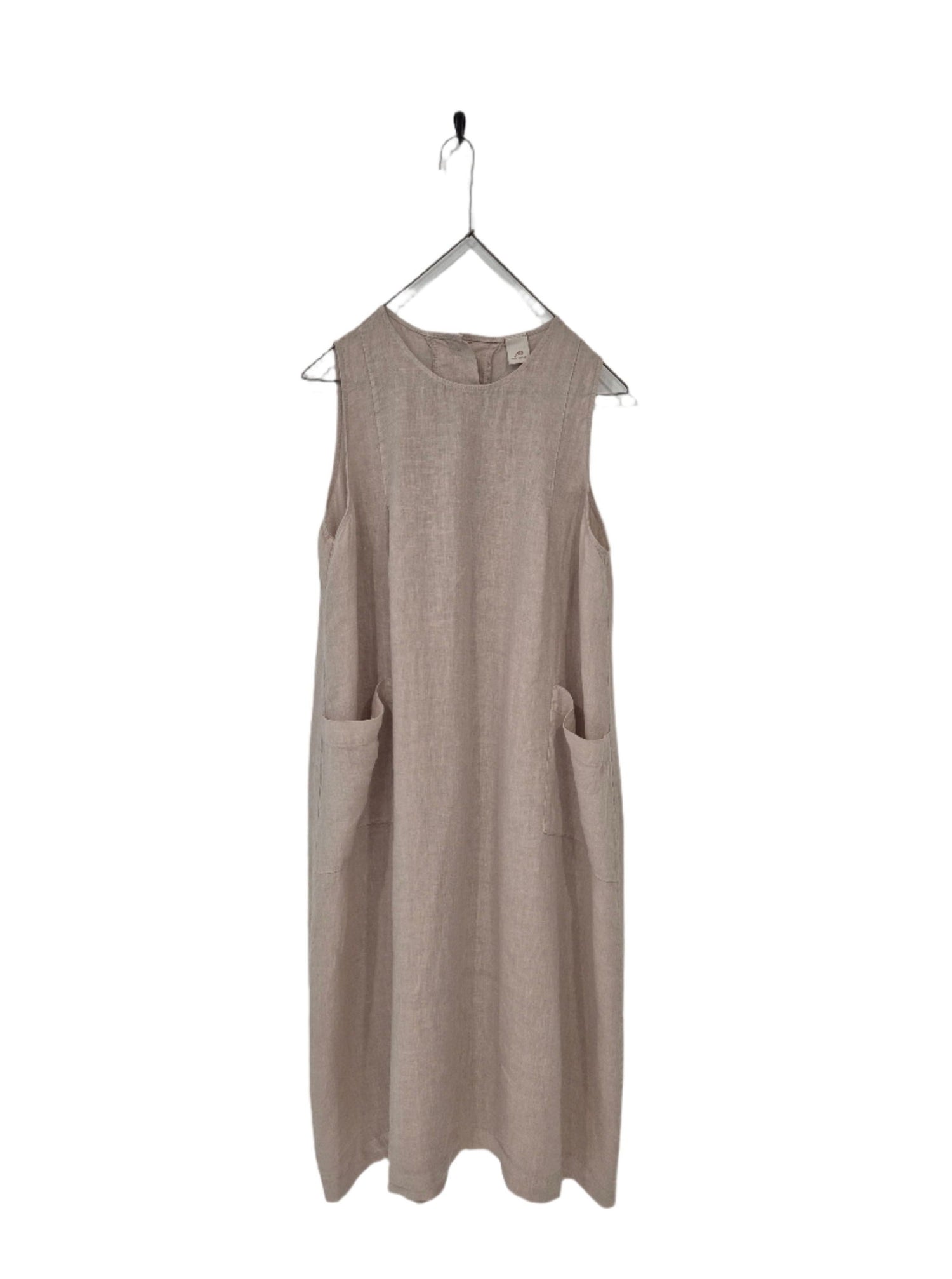 Montaigne Remy Linen Dress with Deep Front Pockets Natural